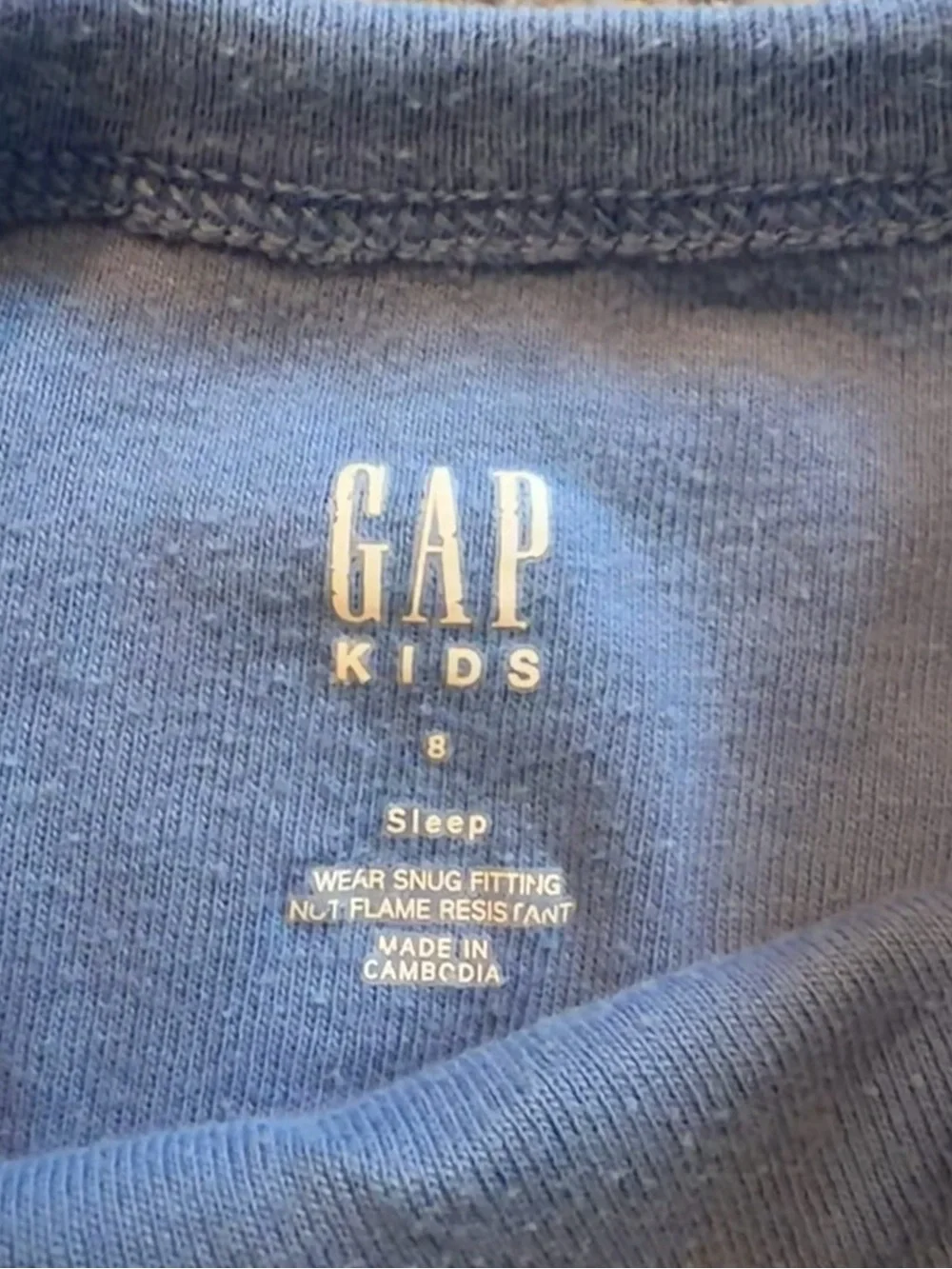 Girl’s GAP Blue Flamingo Graphic Kids Pajama Set Sz 8
